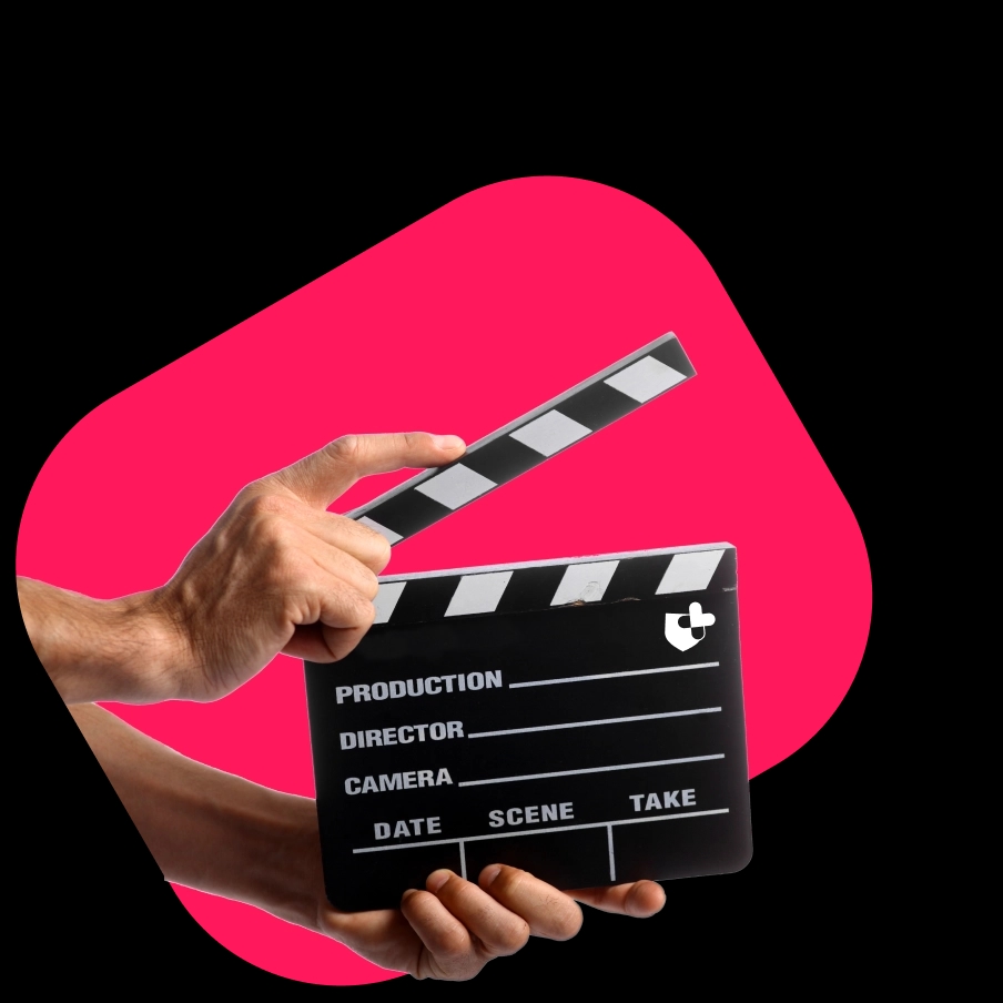 A clapperboard