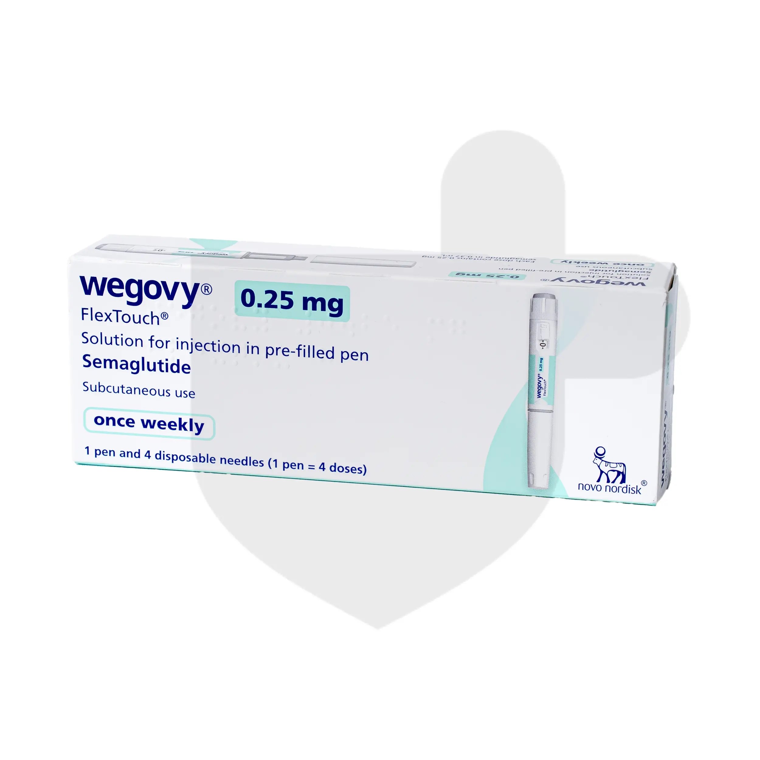 Wegovy Injection packaging which is available to order online from NowPatient with free next day delivery