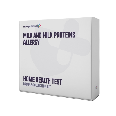 A Milk and Milk Proteins Allergy test biomarker home health test kit available for order with free next day delivery.