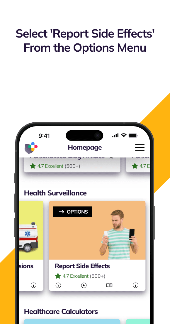 Report side effects step 1