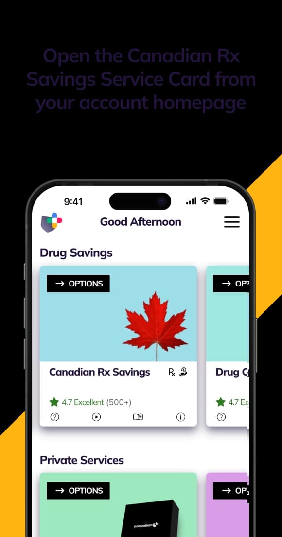 NowPatient's Canadian Rx Savings Step 1
